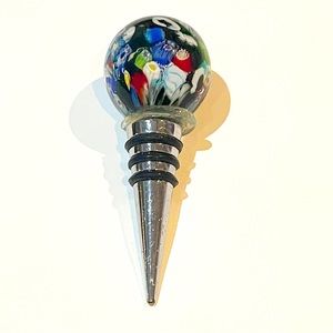 Beautiful Millefiore Murano Glass Wine Bottle Topper